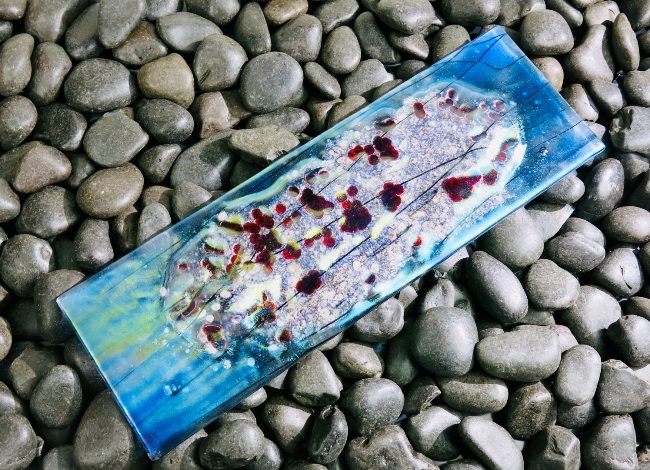 Salmon Redd I Fused Glass Wall Art